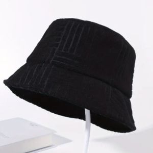 🖤 Black Chenille Bucket Hat Unisex Sunshade NEW